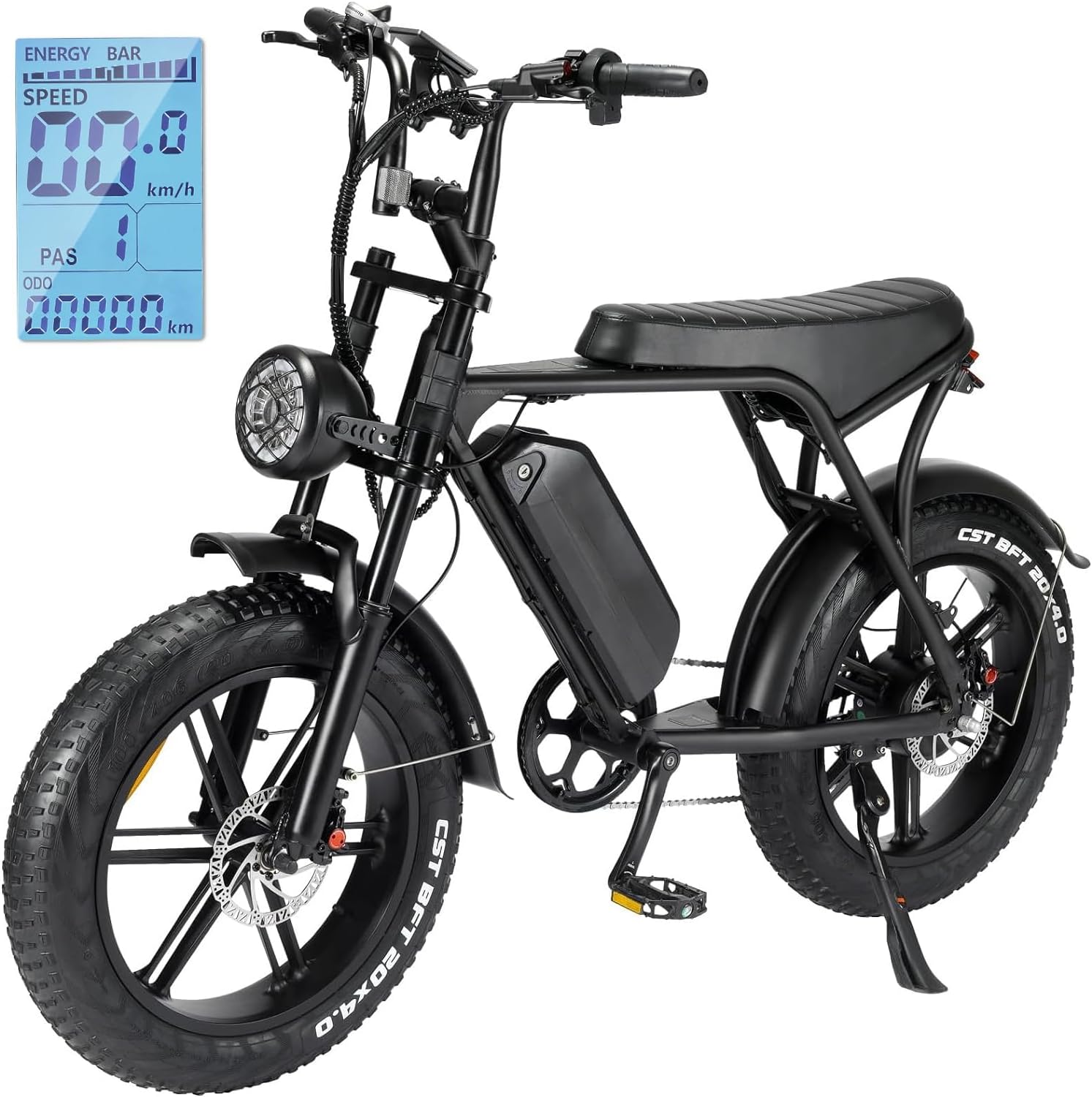 NOVANGUA Bicicleta Eléctrica para Adultos,750 W,48V 15Ah Batería Extraíble, Bicicleta Eléctrica de 65km Larga Distancia & 50KM/h,Shimano 7 Velocidades y Amortiguador Doble para Moto de Cross