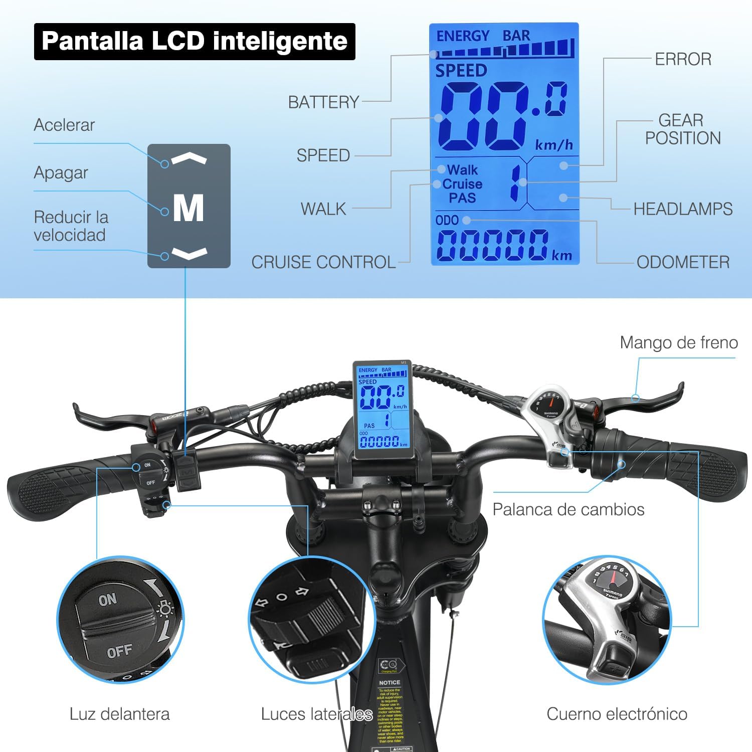 NOVANGUA Bicicleta Eléctrica para Adultos,750 W,48V 15Ah Batería Extraíble, Bicicleta Eléctrica de 65km Larga Distancia & 50KM/h,Shimano 7 Velocidades y Amortiguador Doble para Moto de Cross