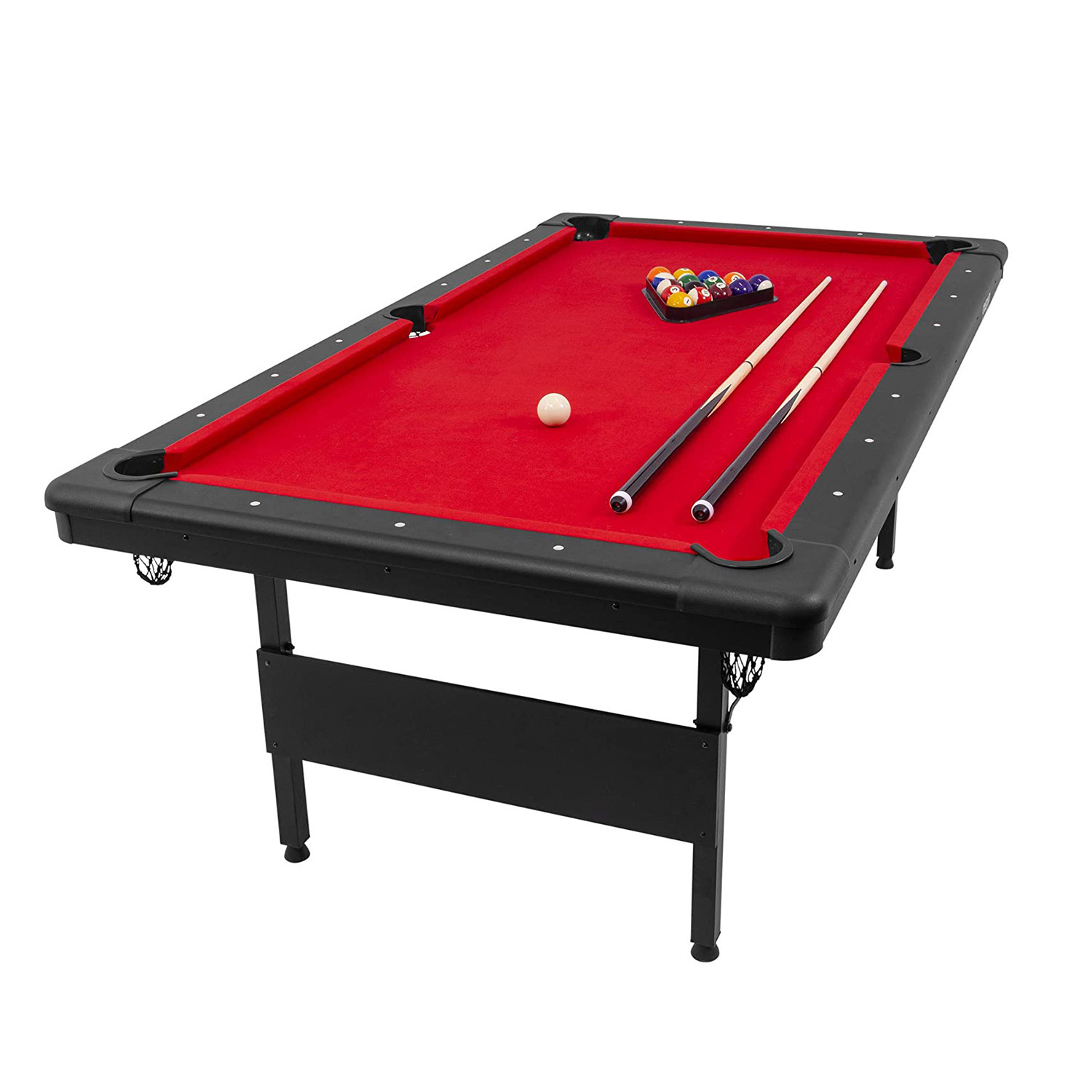 Mesa de billar de 7 pies – Mesa de billar portátil – Incluye juego completo de bolas, 2 tacos, tiza y cepillo de fieltro