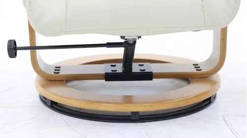 Sillon Reclinable Elegante Giratorio Otoman Taburete Vanlig Color Beige Diseo De La Tela Lujo Vinipiel