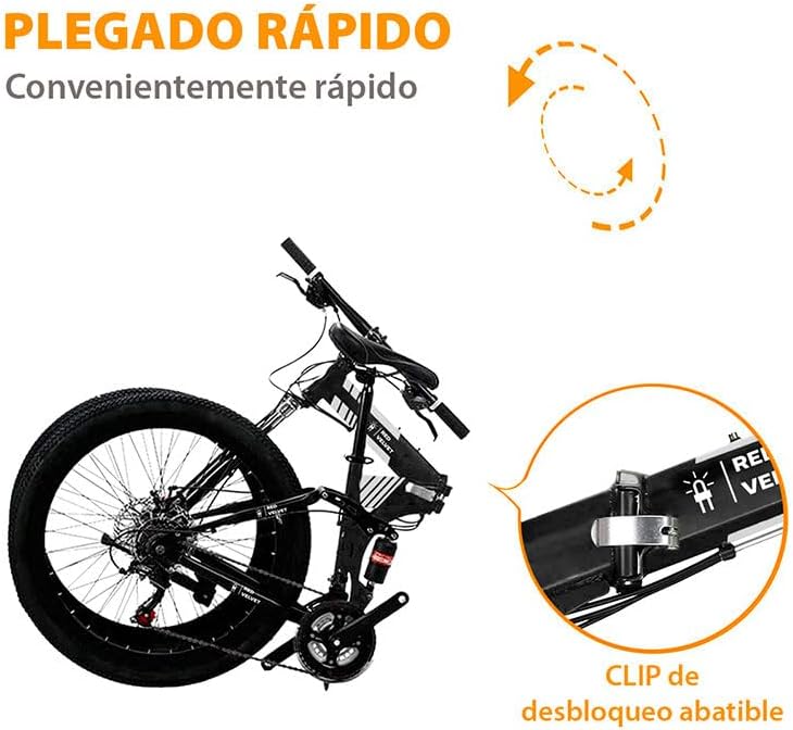 Bicicleta Montaña Plegable Bike Teche Frenos Tipo Shimano 21v Rodada 26