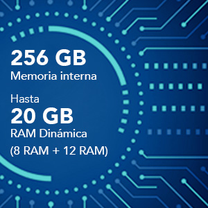 256 GB almacenamiento 20GB Ram dinamica