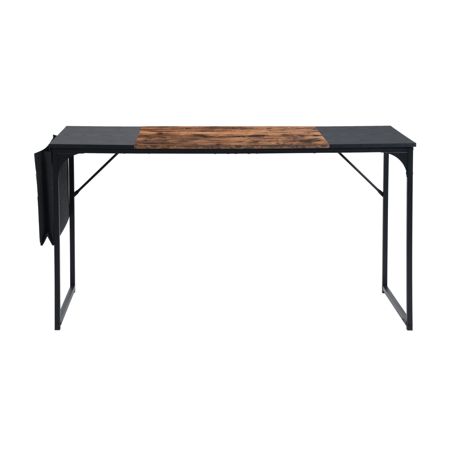 Escritorio Grande 140cm Color Madera con Negro,con Bolsa de Almacenamiento