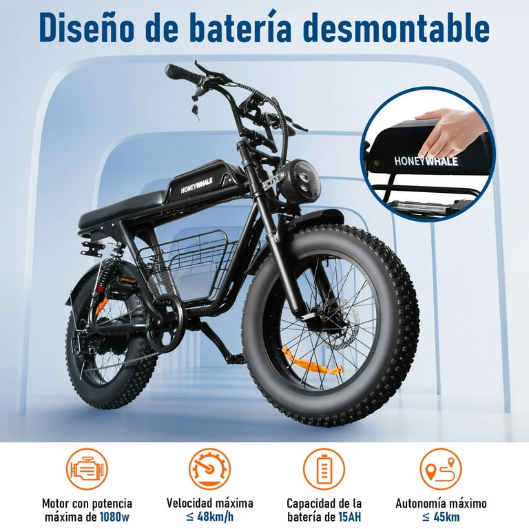 Bicicleta Eléctrica Honey Whale K7 Negro HONEY WHALE K7