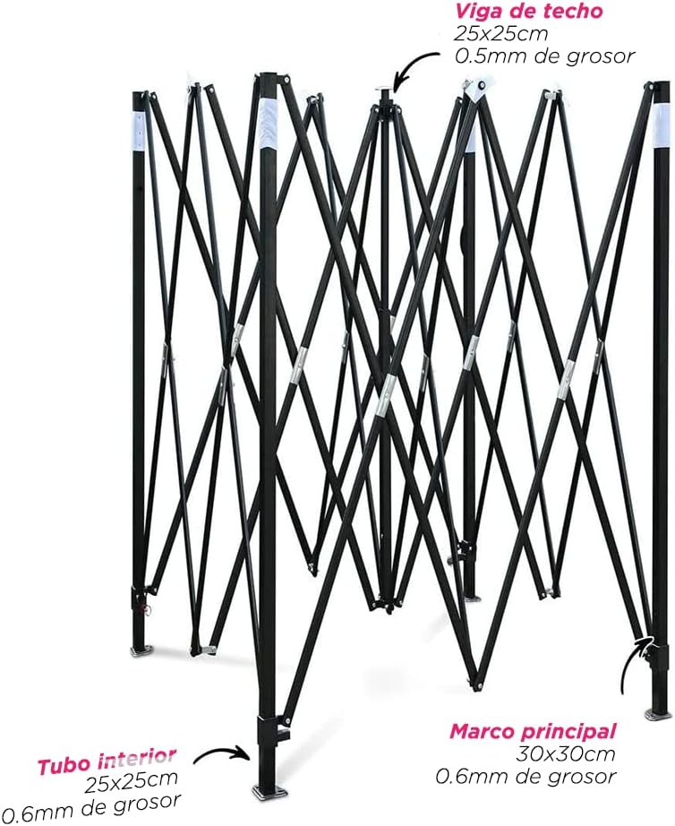 VANLIG | Carpa Toldo Plegable 2x2m | Impermeable, para Uso Temporal y Comercial | Fácil de Armar | Protección Solar UV | Ideal para Jardín, Eventos y Exterior | Color Negro