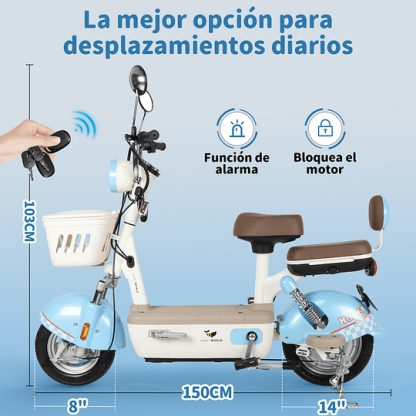 Motobici Eléctrica Honey Whale U4S Azul