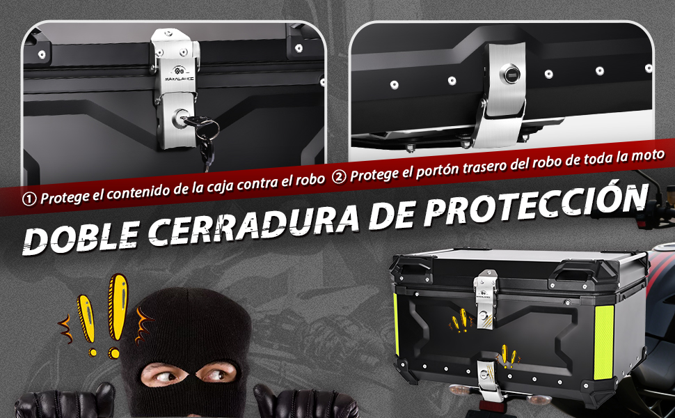 Caja para Doble cerradura de protecci&oacute;nMoto 65L de Aluminio