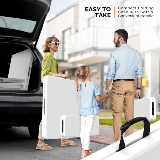 Juego de mesa de picnic con 2 bancos, juego de sillas de mesa de camping de 6 pies, muebles plegables de 3 piezas para uso interior o exterior