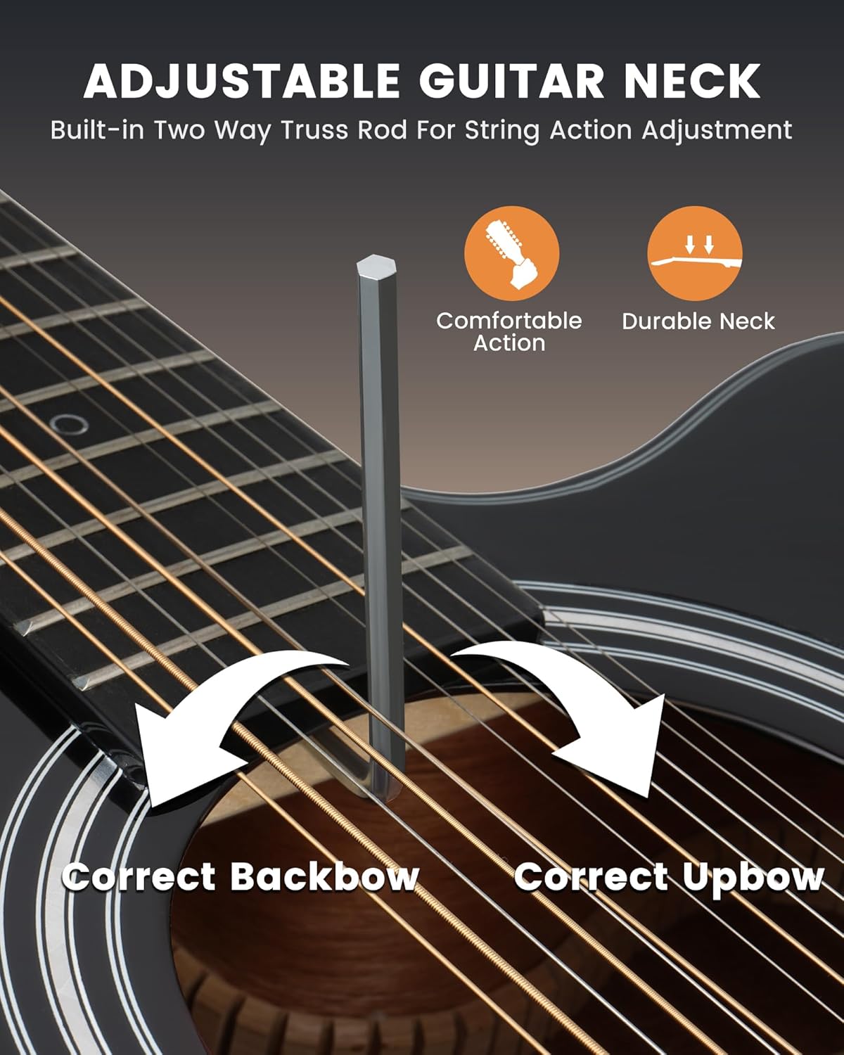 Fesley Guitarra de 12 cuerdas, guitarras eléctricas acústicas de tamaño completo para adultos, guitarra de abeto superior acústica, paquete de guitarra recortada con bolsa de concierto, púas, cuerdas, correa, natural