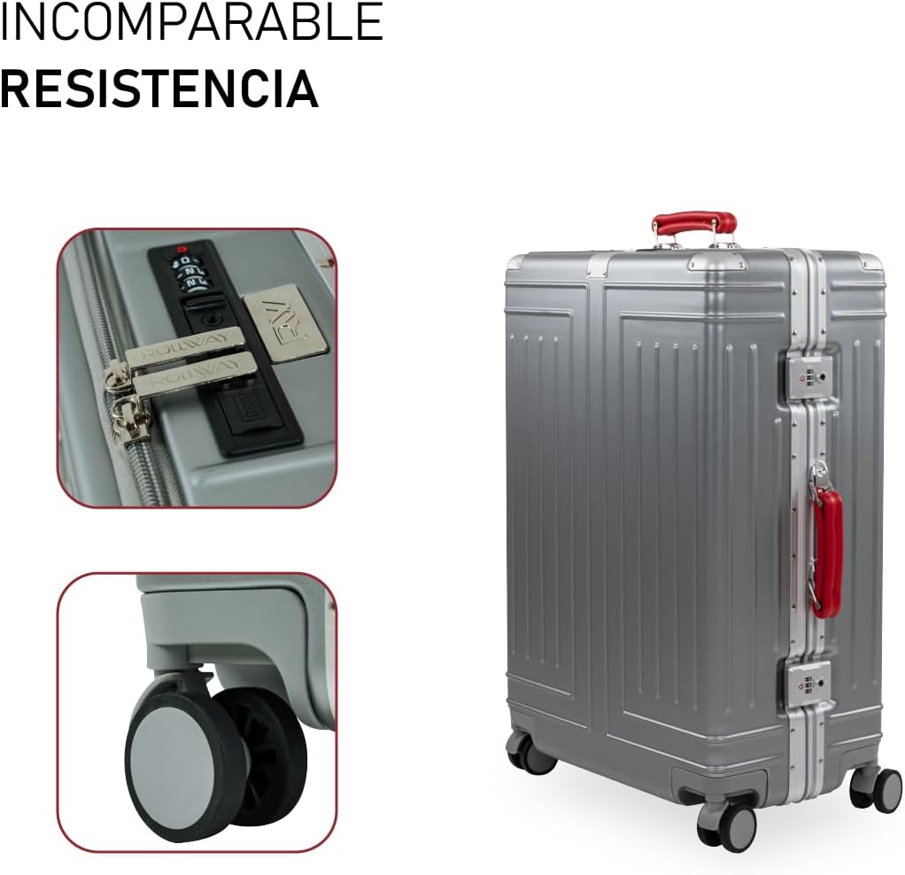 Set de 2 Maletas Premium 20 y 26 Pulgadas Equipaje de mano Con Candado TSA Compartimiento Para Laptop USB Ruedas Giratorias (Rojo)-#17011001901303020502#