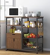 Mueble multiusos de cocina con entrepaños y cajón organizador para cocina o alacena