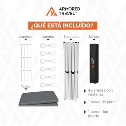 Toldo con paredes Carpa plegable retráctil 3x6 m para jardín eventos Armored Travel Reforzado + maleta