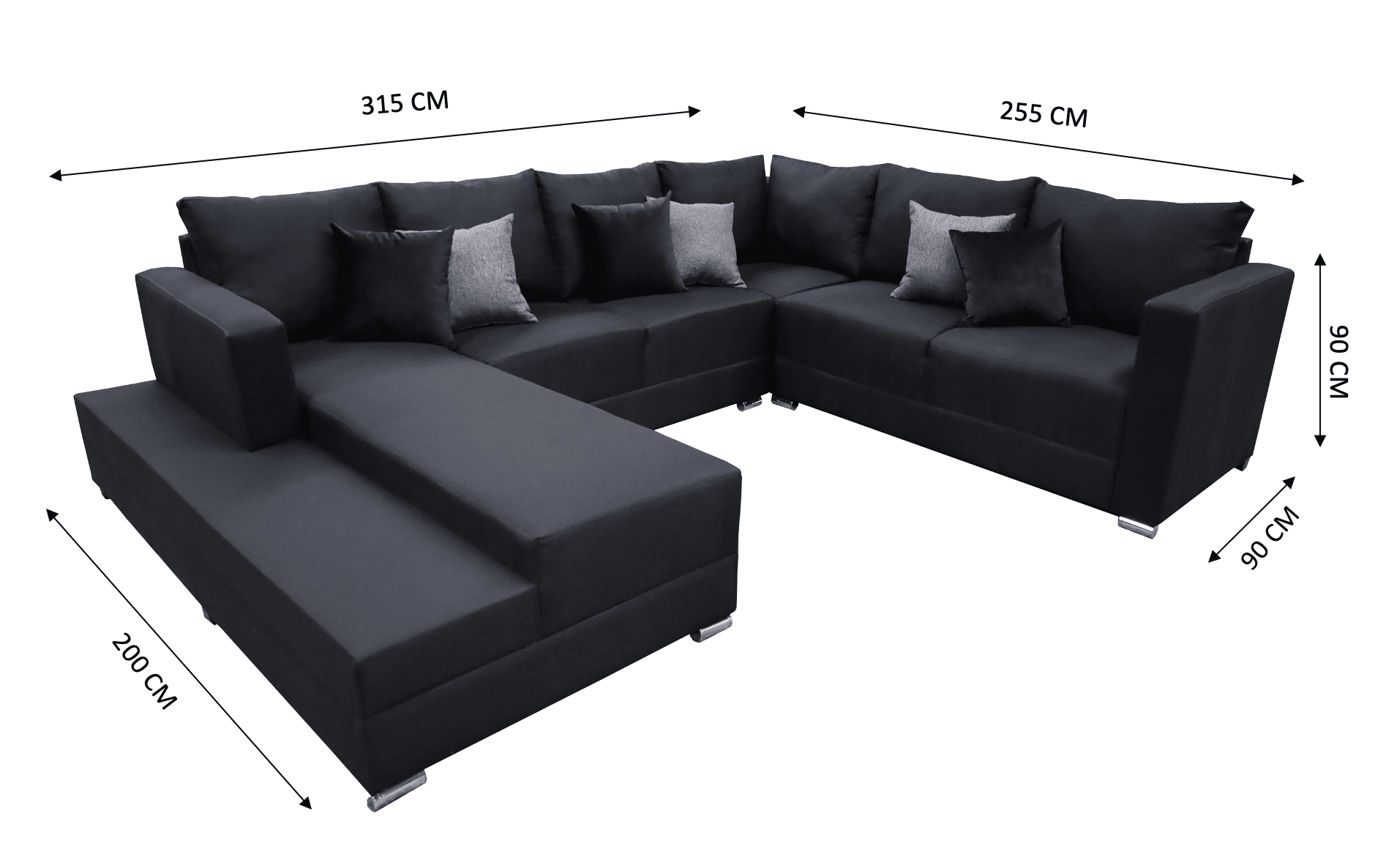 Sala esquinera en U El Bazar Store modelo Corbel gris oxford 4 salas en 1