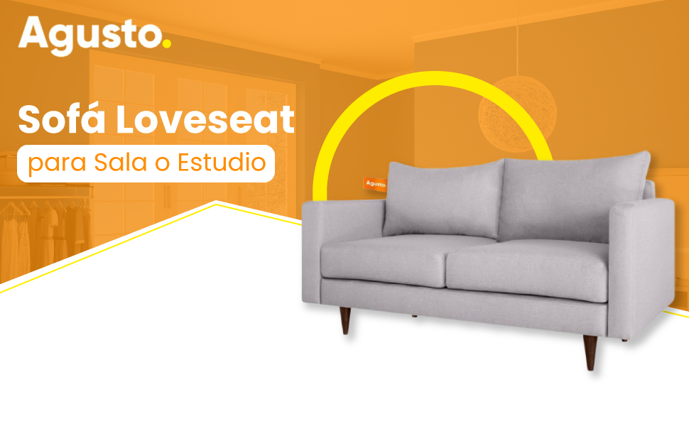 AGUSTO - Sofá Loveseat Sillón 2 Plazas para Sala o Estudio