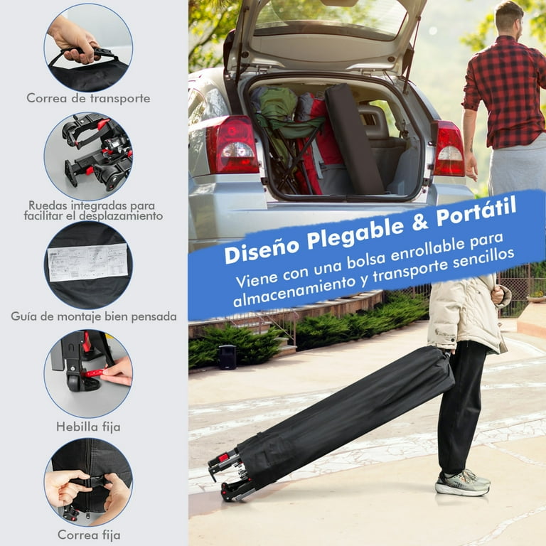 Costway 3x3m Pabellón Emergente Instantáneo Plegable para Exterior con Dos Mitades de Toldo Carpa Portátil Ajustable en Altura para Camping