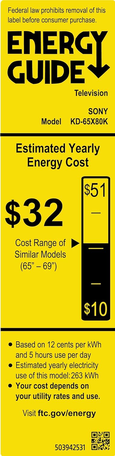 Sony Pantalla X80K 43 Pulgadas KD-43X80K 4K UHD LED Smart Google TV Modelo 2022
