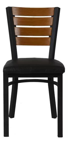 Mesa De Madera Sillas Restaurante Bar Cafetería Uso Rudo Color Chocolate Diseño de la tela de las sillas Tactopiel