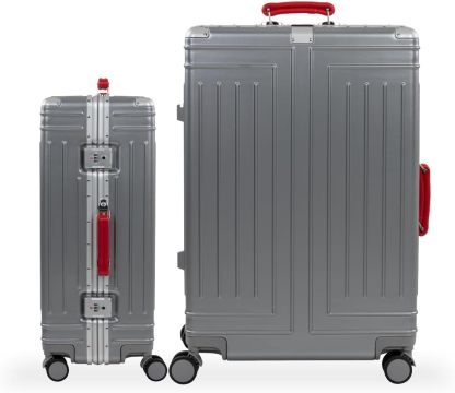 Set de 2 Maletas Premium 20 y 26 Pulgadas Equipaje de mano Con Candado TSA Compartimiento Para Laptop USB Ruedas Giratorias (Rojo)-#17011001901303020502#