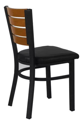 Mesa De Madera Sillas Restaurante Bar Cafetería Uso Rudo Color Chocolate Diseño de la tela de las sillas Tactopiel