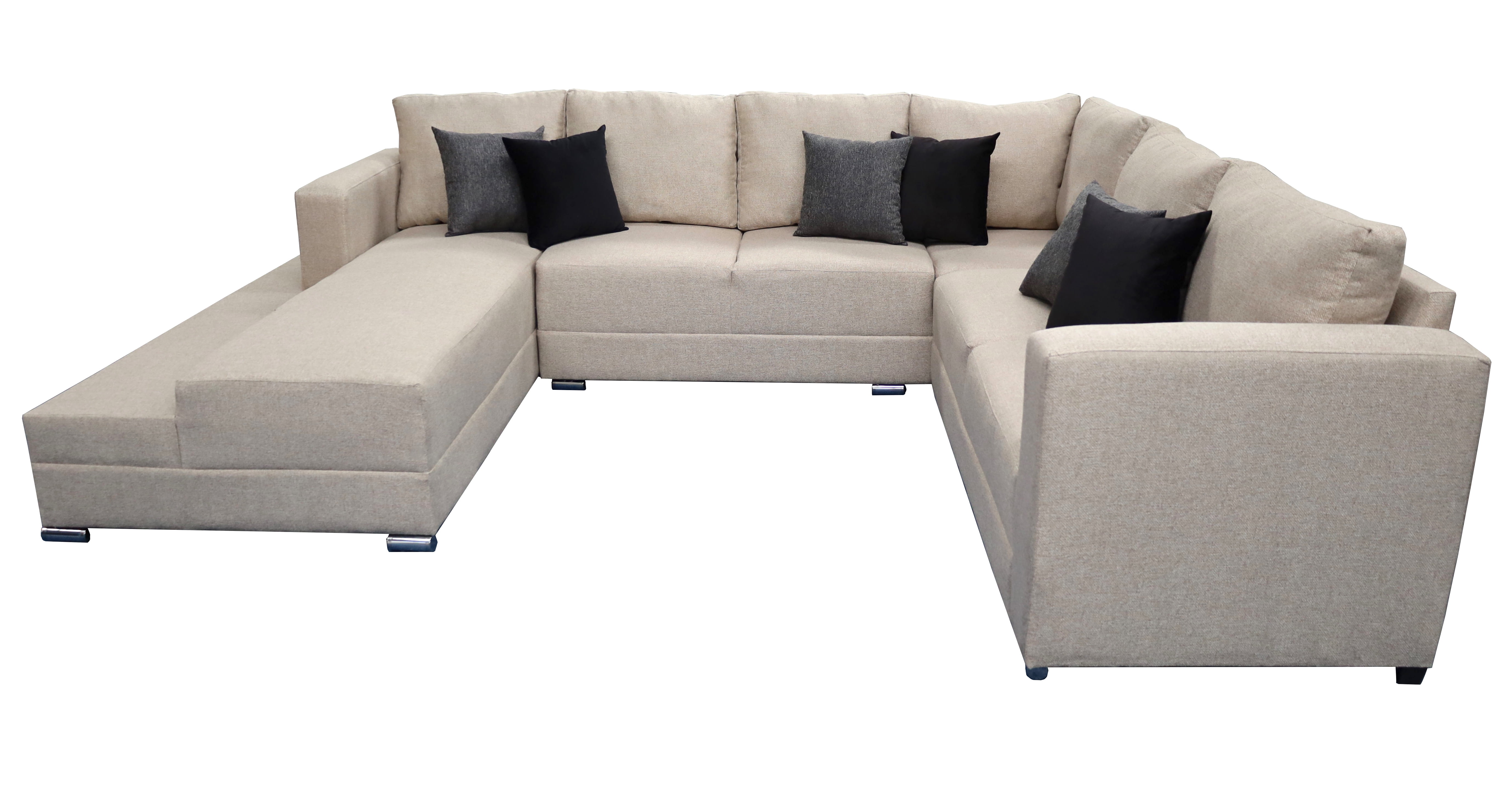 Sala esquinera en U El Bazar Store modelo Corbel gris oxford 4 salas en 1