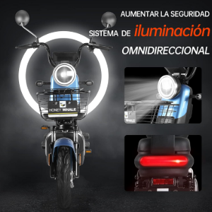 U3s Bicicleta Electrica para Adultos, Bicimoto Eléctrica con Alarma, Máxima del Motor 650W Velocidad