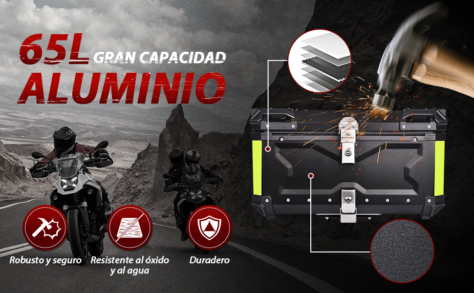 Caja para Moto 65L de Aluminio