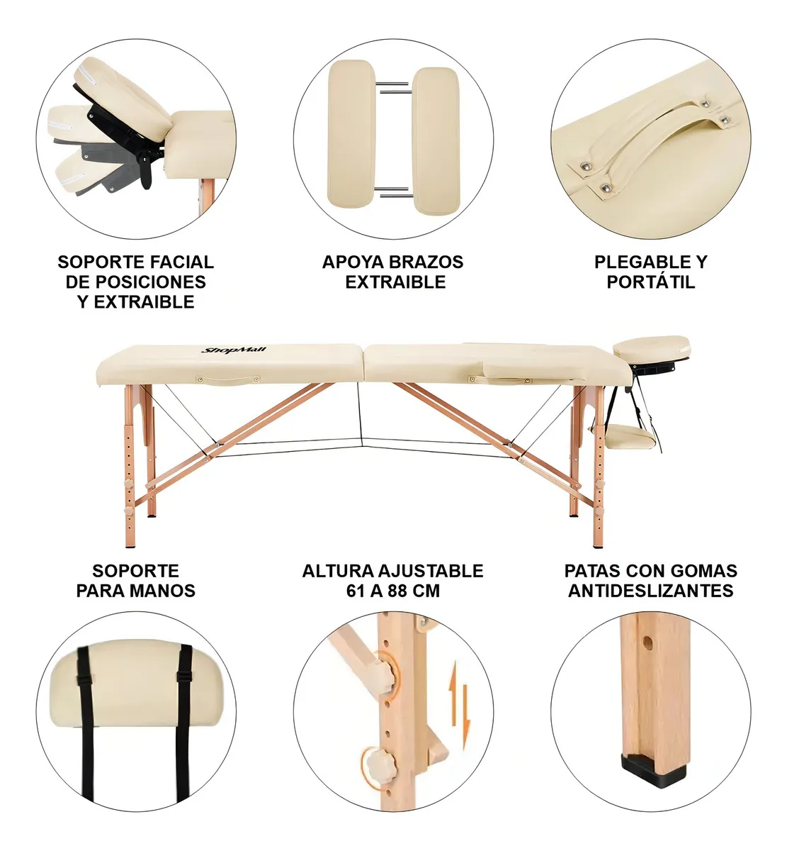 Camilla portátil spa de madera ShopMall Cama 011