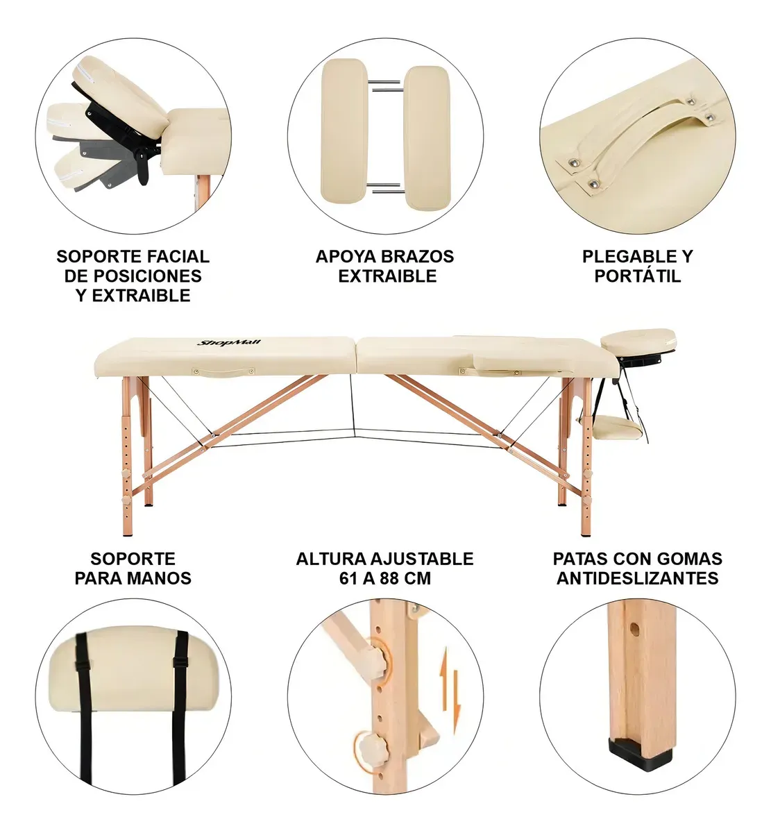 Camilla portátil spa de madera ShopMall Cama 011