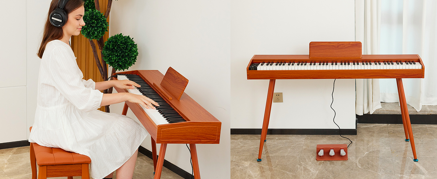 Piano el&eacute;ctrico de tama&ntilde;o completo para principiantes