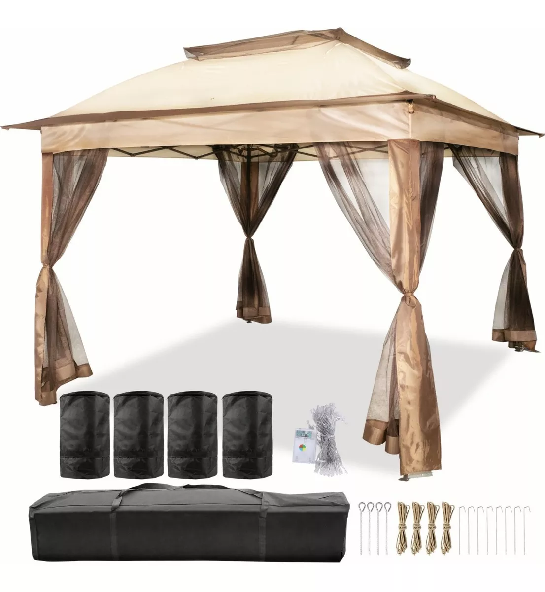 Toldo de tienda impermeable plegable reforzado Vevor 3,3 m * 3,3 m