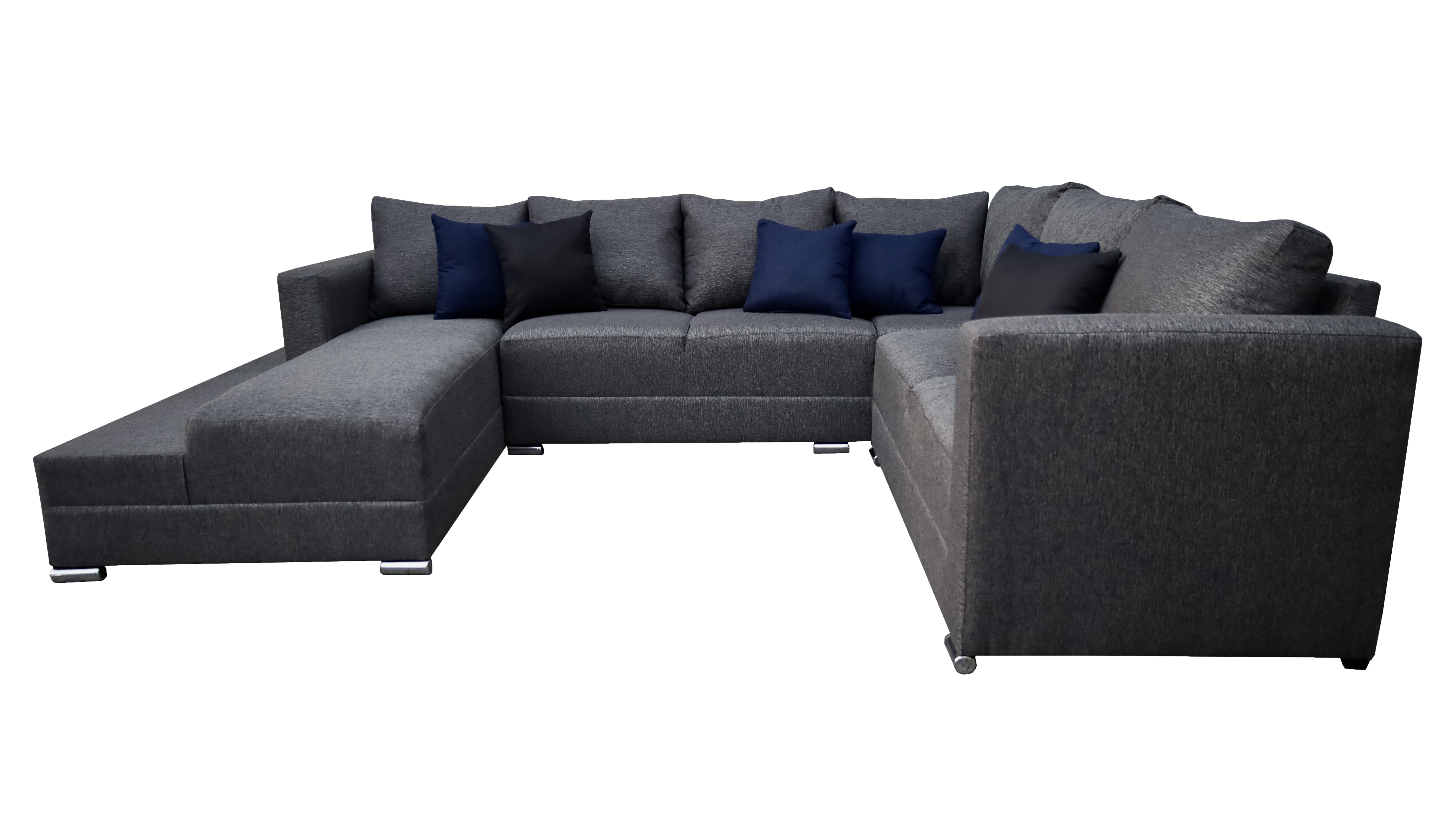 Sala esquinera en U El Bazar Store modelo Corbel gris oxford 4 salas en 1