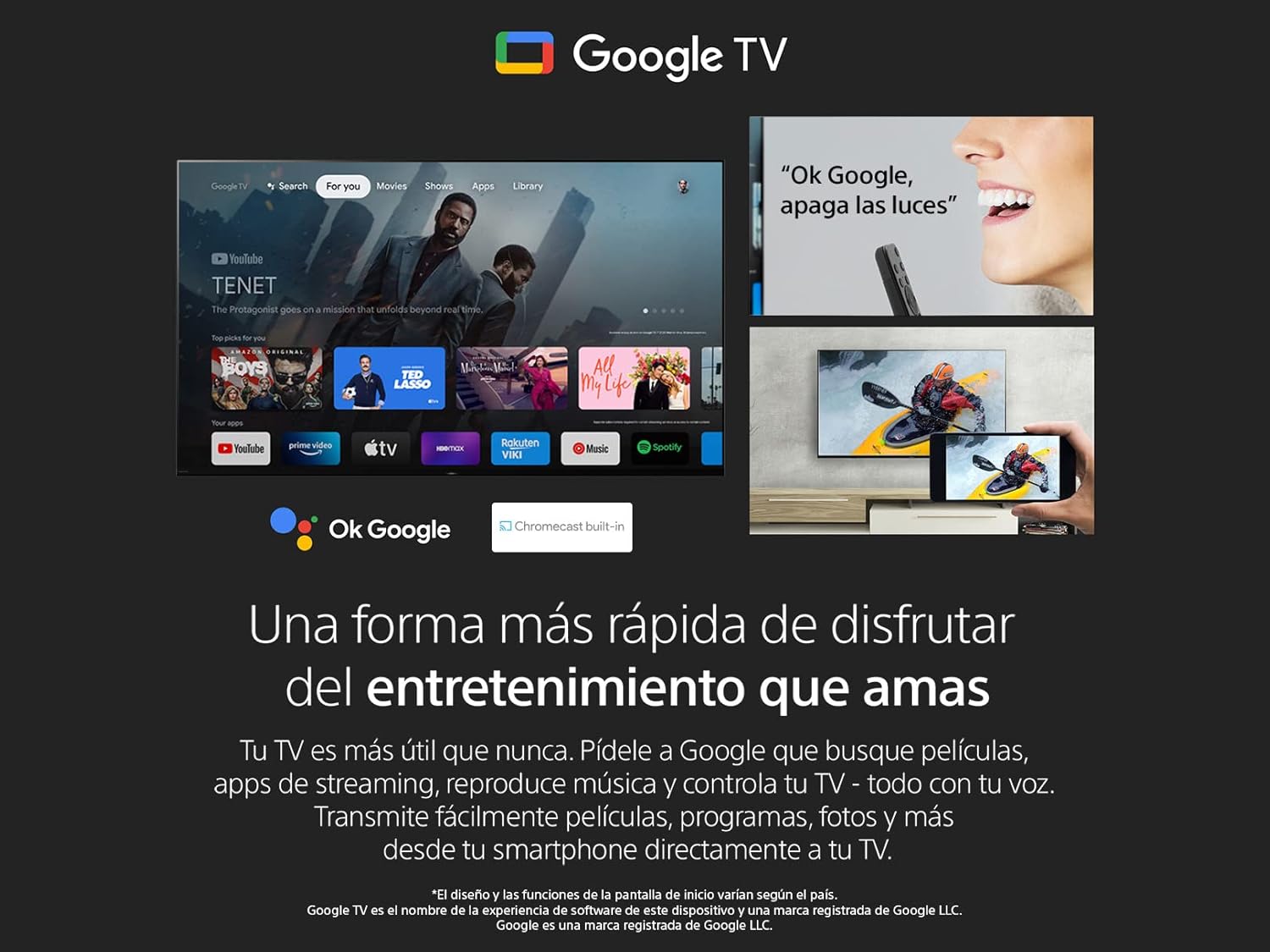 Sony Pantalla X80K 43 Pulgadas KD-43X80K 4K UHD LED Smart Google TV Modelo 2022