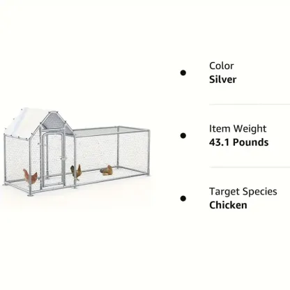 Pequeño gallinero de metal LEMBERI, corral para gallinas, jaula de alambre galvanizado para gallinas y patos, jaulas para conejos con cubierta impermeable y antiultravioleta para exteriores, patio trasero y granja