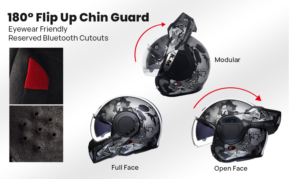 casco de cara completa con protector de barbilla