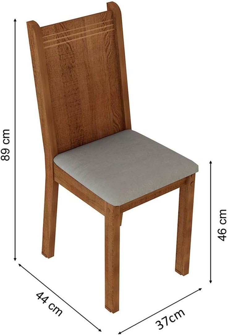 Madesa Juego de Comedor, Mesa con Encimera y 6 Sillas Maris - Marrón/Sintético Beige