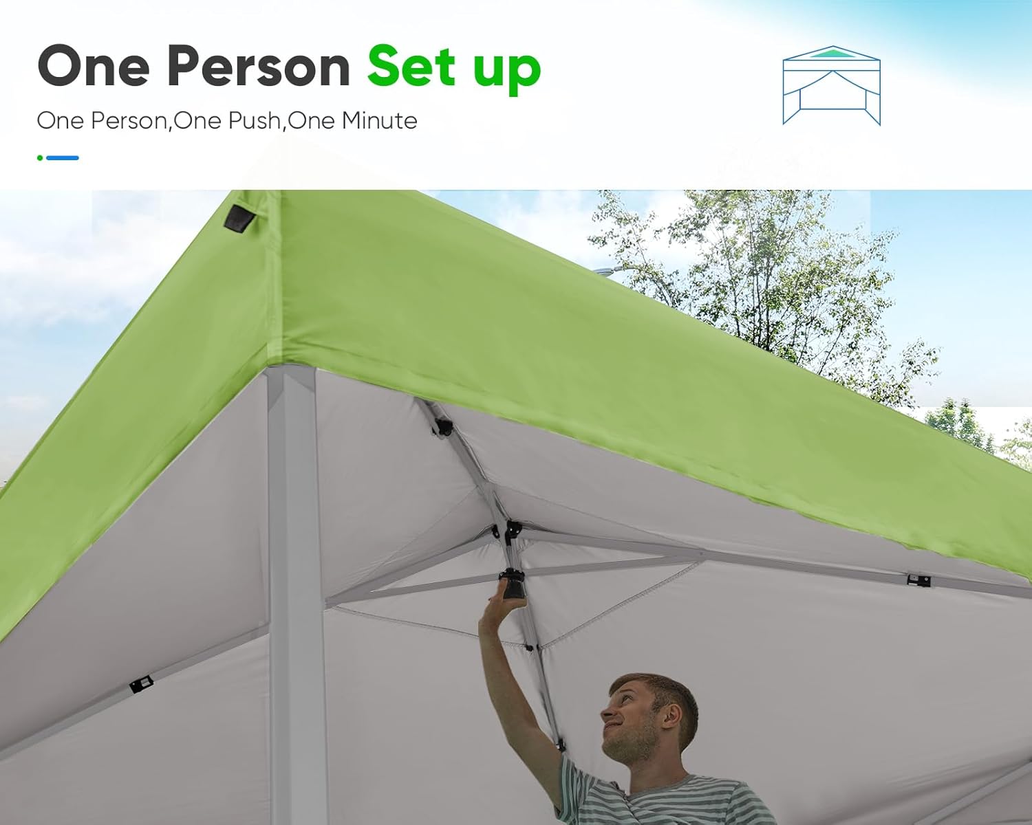 Quictent - Tienda de campaña desplegable de privacidad de 10 x 10 pulgadas con paredes laterales y ventanas ventiladas enrollables, configuración para una persona, fácil refugio para eventos