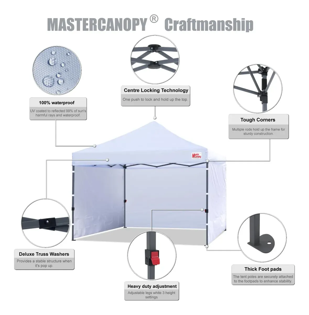 Carpa Plegable Comercial Con 4 Paredes Extraíbles