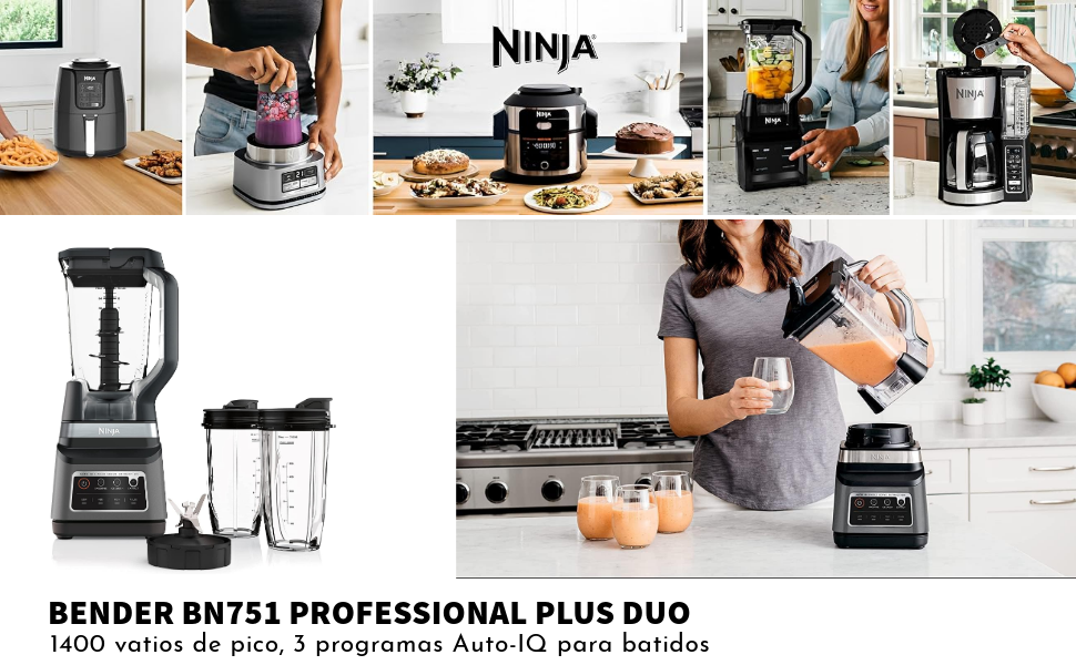 Bender BN751 Professional Plus DUO 1400 vatios 3 programas Auto-IQ para batidos, bebidas congeladas 