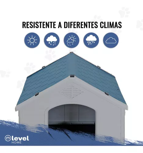 Casa De Plástico Exterior Térmica Raza Grande 97cm Color Azul