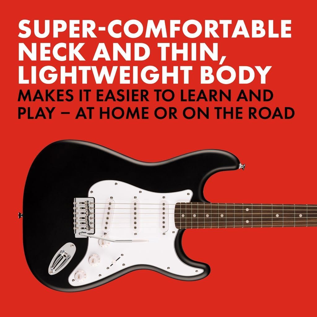 Fender Squier Debut Collection Stratocaster Guitarra Eléctrica, Diapasón Laurel, Color Negro