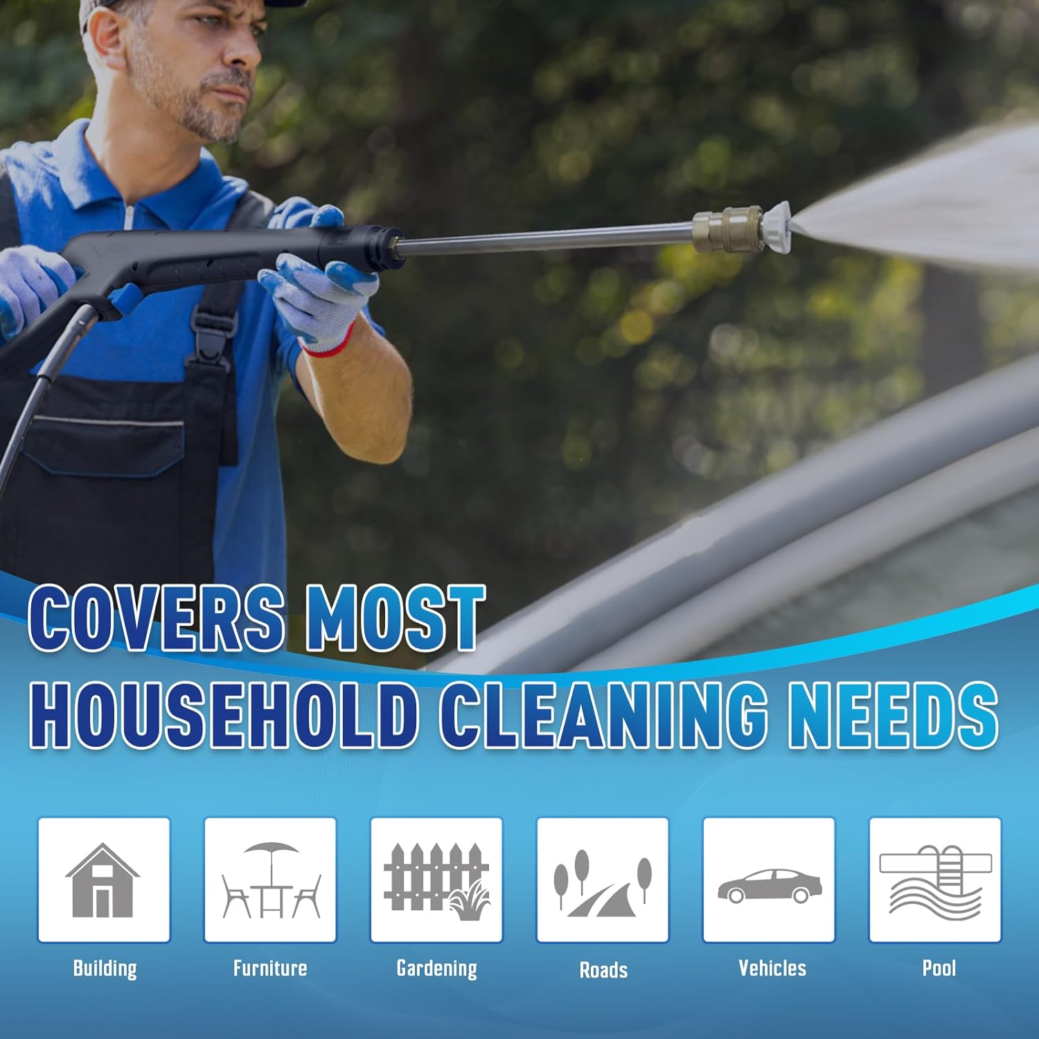 Electric Pressure Washer 4500 PSI 3.2 GPM Touch Screen Adjustable Pressure,4 Nozzles and 500ml Foam Cannon Power Washer Cleaning for Patio