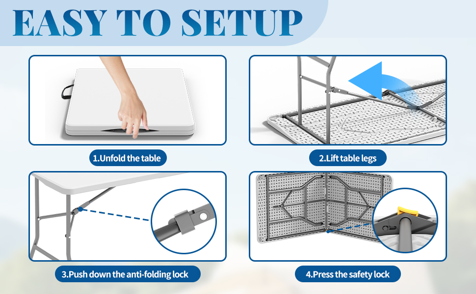 Mesa plegable de 6 pies