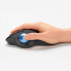 M575, mouse ergonómico, mouse trackball, mouse inalámbrico, mouse grande, Logitech, mouse Logitech