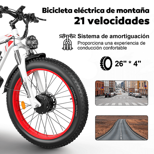 Bicicleta Eléctrica de montaña Honey Whale BK08 Rojo