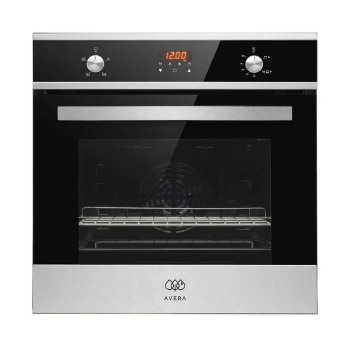Horno de GAS LP Empotrable de Conveccion Avera, Acero Inoxidable, 5 Modos Cocción, Controles Tactiles, Temporizador, Perillas para cambio de temperatura, Accesorios Incluidos, Modelo HE01LP