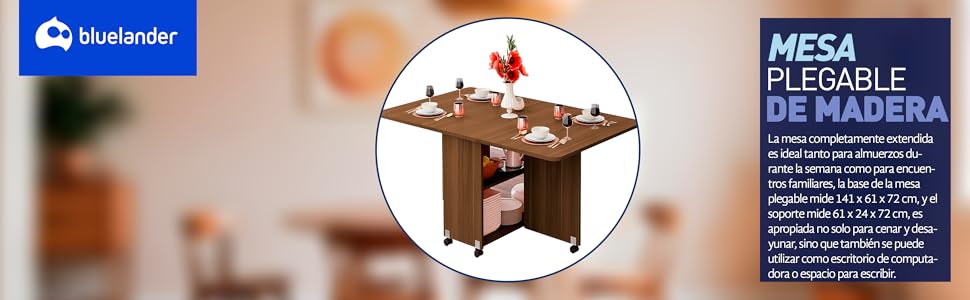 Mesa plegable de madera