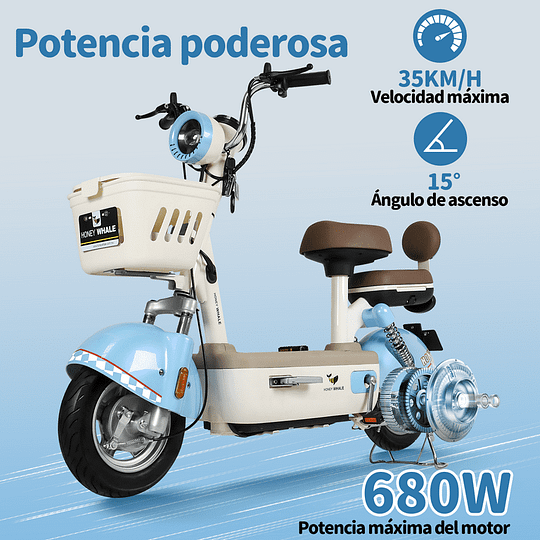 Motobici Eléctrica Honey Whale U4S Azul