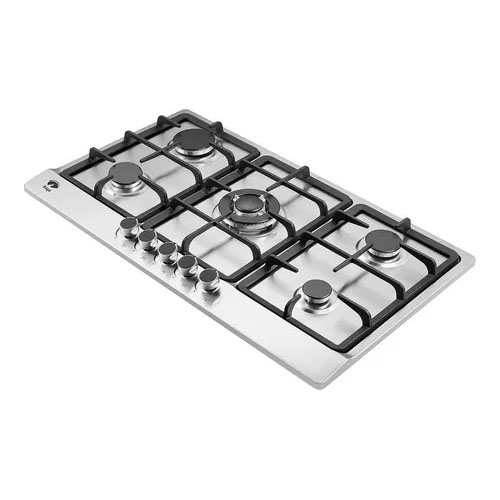 Estufa De Mesa/parrilla De Gas 5 Quemadores Acero Inoxidable Color Plateado