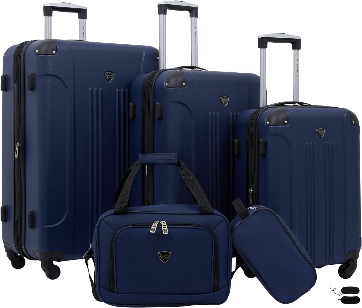 Equipaje giratorio extensible duro de Travelers Club Chicago-----Máscara para ojos