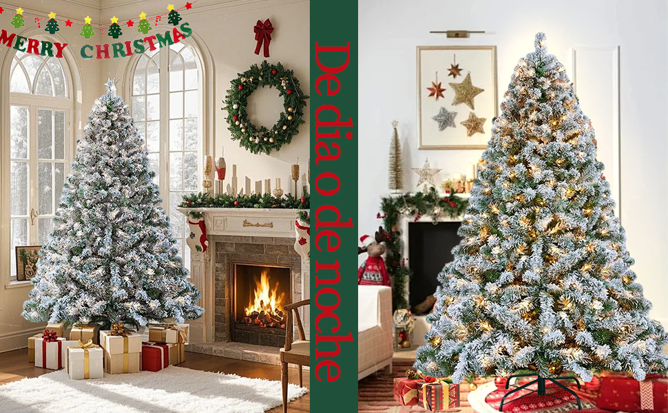 pino de navidad nevado